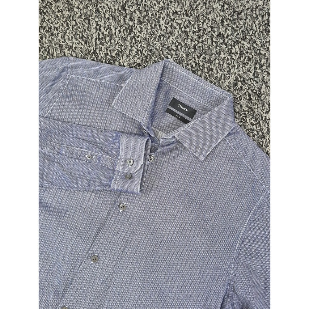 Theory Shirt Mens 15.5 Regular Long Sleeve Button Up Dover Blue